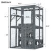 Outdoor Cat House With Shelves And Weather Protection, Removable Wood Boxes - Gray - Image 4