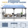 Outdoor Pergola Gazebo, Wall Mounted Lean To Metal Awning Gazebo With Roof, Large Heavy Duty For Patio, Decks, Backyard - Gray - Image 10