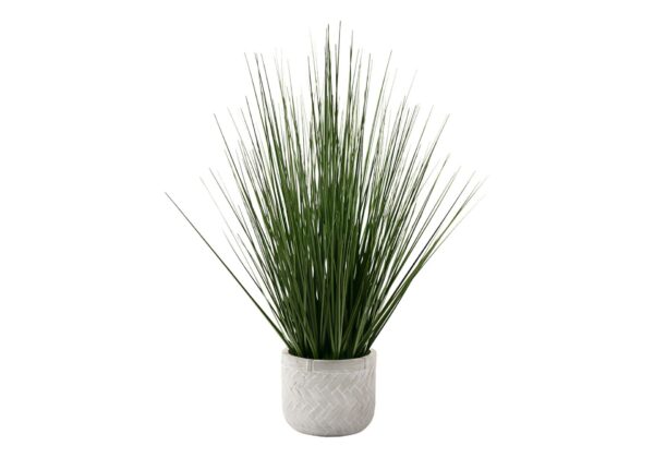 21" Tall, Artificial Plant, Grass, Indoor, Faux, Fake, Table, Greenery, Potted, Real Touch, Decorative - Green / White