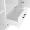 Hall Tree With Bench And 3 Hooks, Modern Entryway Storage Organizer Cabinet With 4 Doors, 1 Drawer And Adjustable Shelves For Hallway, Entryway, Living Room - White - Image 16