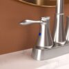 4" Centerset Bathroom Faucet With Pop Up Drain And Water Supply Lines - Brushed Nickel - Image 6