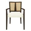 Mid Century Modern Arm Dining Chair (Set of 2) With Rattan Backrest - Beige / Dark Brown - Image 4
