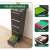 Heavy Duty Metal 5 Drawer Vertical File Cabinet With Lock And Wheels For Home Office - Brushed Nickel - Image 6