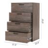 Oliver - Farmhouse Jumbo Chest With 4 Drawer Storage - Gray - Image 3