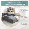Chenille Interior Lazy Sofa Chaise Longue Armchair With 3 Pillows And Armrests - Gray - Image 4