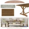 Farmhouse Dining Table Set 6 Piece Wood Rectangular Table With Upholstered Chairs And Bench - Walnut - Image 4