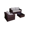 Outdoor Wicker Conversation Set With Cushions For 3 - Brown Mix - Image 5