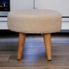 Petite Footstool - Cream / Brown - Image 9