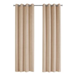 2 Pieces Set, Curtain Panel, Room Darkening, Grommet, Micro Suede, Versatile Use - Brown