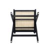 Modern Minimalist Bar Stool With Cane Seat - Black / Natural - Image 5