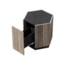 Hexagonal Rural Style Garden Retro With Drawer Living Room Corner Table Bedroom Bedside Table - Light Oak - Image 9