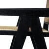 Modern Minimalist Bar Stool With Cane Seat - Black / Natural - Image 14