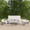 Jasper - Upholstered Patio Deep Seating Sofa - Wheat Beige - Image 8