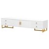 TV Stand, Entertainment Center TV Media Console Table, Modern TV Stand With Storage, TV Console Cabinet Furniture For Living Room - White - Image 9