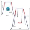 Xiunan Leisure - 2 In 1 Baby Swing Set Safe Playground Accessory - Blue / Red - Image 3
