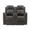 Steban - 3 Pieces Living Room Set With Sofa, Loveseat, Recliner - Gray - Image 5