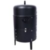 Heavy Duty Round Bbq Grill 17" Steel Charcoal Smoker For Outdoor Cooking - Black - Image 8
