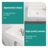 Modern Ceramic Rectangle Wall Mount Bathroom Sink With Single Faucet Hole - White - Image 7