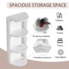 Bathroom Wall Mounted Storage Rack With Float Mounting Design, Durable Plywood - Glossy White - Image 2