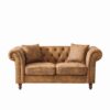 Chesterfield 3 And 2 Seater Sofa Set, High Tech Fabric Upholstered Couch For Living Room And Office - Brown - Image 7