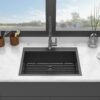 25" Drop In Kitchen Sink 16 Gauge Stainless Steel Topmount - Light Gray - Image 4