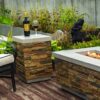 Outdoor Propane Tank Holder Fire Pit Cover Side Table Lightweight Concrete - Sandstone - Image 7