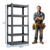 Industrial Heavy Duty Metal Garage Shelving Unit 5 Tier Adjustable Storage Rack - Brushed Nickel - Image 3