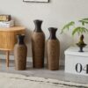 3 Piece Set Of Decorative Floor Vases, Classic And Neat Floor Vases With High Independent Flower Racks, Artificial Vine Vases, Home Decoration Flower Racks - Beige / Black - Image 17