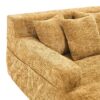 Chenille Interior Lazy Sofa Chaise Longue With Armrests And 3 Pillows - Yellow - Image 10