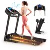 Folding Treadmills For Home - 3.5Hp Portable Foldable With Incline, Electric Treadmill For Running Walking Jogging Exercise With 12 Preset Programs, Indoor Workout Training Space Save Apartment, App - Black - Image 2