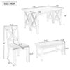 6 Piece Family Dining Room Set Solid Wood Space Saving Foldable Table And 4 Chairs With Bench - Gray - Image 2