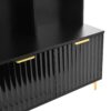 Modern Large Storage Hall Tree With Bench, Luxurious Coat Rack With 6 Hooks And Legs For Entryway, Living Room - Black / Gold - Image 13