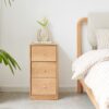 Free-Standing Corner Storage Cabinet For Living Room, Three Drawers - Solid Oak - Image 7