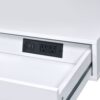 Coleen - High Gloss Writing Desk With USB - Chrome / White - Image 5