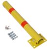Round Steel Parking Bollard With Lock For Car Parking Protection And Home Garage Decor - Yellow - Image 2