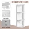 Bathroom Wall Mounted Storage Rack With Float Mounting Design, Durable Plywood - Glossy White - Image 5