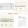 Multifunctional Tipping Bucket Shoe Cabinet With Storage Shelf & 6 Flip Drawers, Large Hall Tree With Tempered Glass Doors, Foyer Cabinet With 4 Hooks For Hallway - White - Image 10