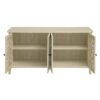 Hollowed Out Cabinet With 4 Doors, American Furniture, Suitable For Bedroom, Living Room, Study - Natural - Image 12