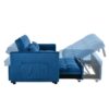 3 In 1 Convertible Sofa Bed With Reclining Backrest And Pillows - Blue - Image 7