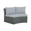 10 Piece Outdoor Sectional Half Round Patio Rattan Sofa Set, Wicker Conversation Furniture Set For Free Combination - Light Gray - Image 18