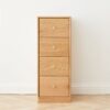 Free-Standing Corner Storage Cabinet For Living Room, Four Drawers - Solid Oak - Image 3