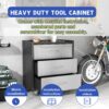 Heavy Duty Metal Storage Cabinet With Wheels 3 Drawer Tool Cabinet For Garage, Office, And Home Organizer Solutions - Black - Image 8