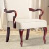 Delaney - Gooseneck Arm Chair Diamond Jacquard Fabric - Beige - Image 4
