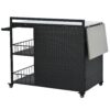 Outdoor Kitchen Island With Storage, Cooking Station, Grill Cart, Foldable Tabletop, And Bottle Opener - Dark Brown - Image 10