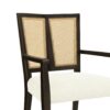 Mid Century Modern Arm Dining Chair (Set of 2) With Rattan Backrest - Beige / Dark Brown - Image 10