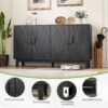 Modern Style Buffet Cabinet, Storage Side Cabinet Buffet Cabinet, Medieval Modern Multifunctional Decorative Cabinet Suitable For Living Room, Dining Room, Entrance, Corridor, Kitchen - Black - Image 7