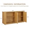 Contemporary Wave Shaped 64" TV Stand With Rattan Doors Wood - Natural - Image 3
