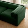 2 Seater Sofa With Storage Seat And Cylindrical Backrest Modern Fabric Loveseat - Green - Image 14