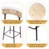 Boho Style Handwoven Paper Rope Counter Stools (Set of 2) - Creamy White - Image 5