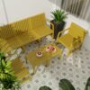 5 Piece Indoor / Outdoor Furniture Set 3 Seater Sofa, 2 Chairs And 2 Coffee Tables, Waterproof And Durable - Brick Yellow - Image 2